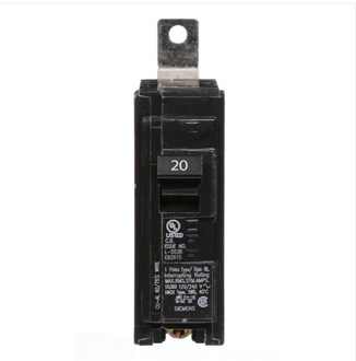 B120 - Siemens - 20 Amp Circuit Breaker Bolt-On - 20 Amp - 1 Pole - 120 Volt